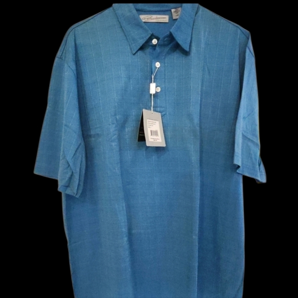 Greg Norman Signature Series 100% fine Egyptian cotton Teal polo New with tags L